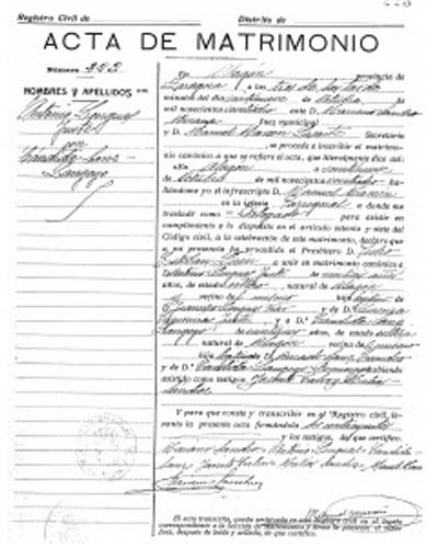 certificado de matrimonio en Huesca